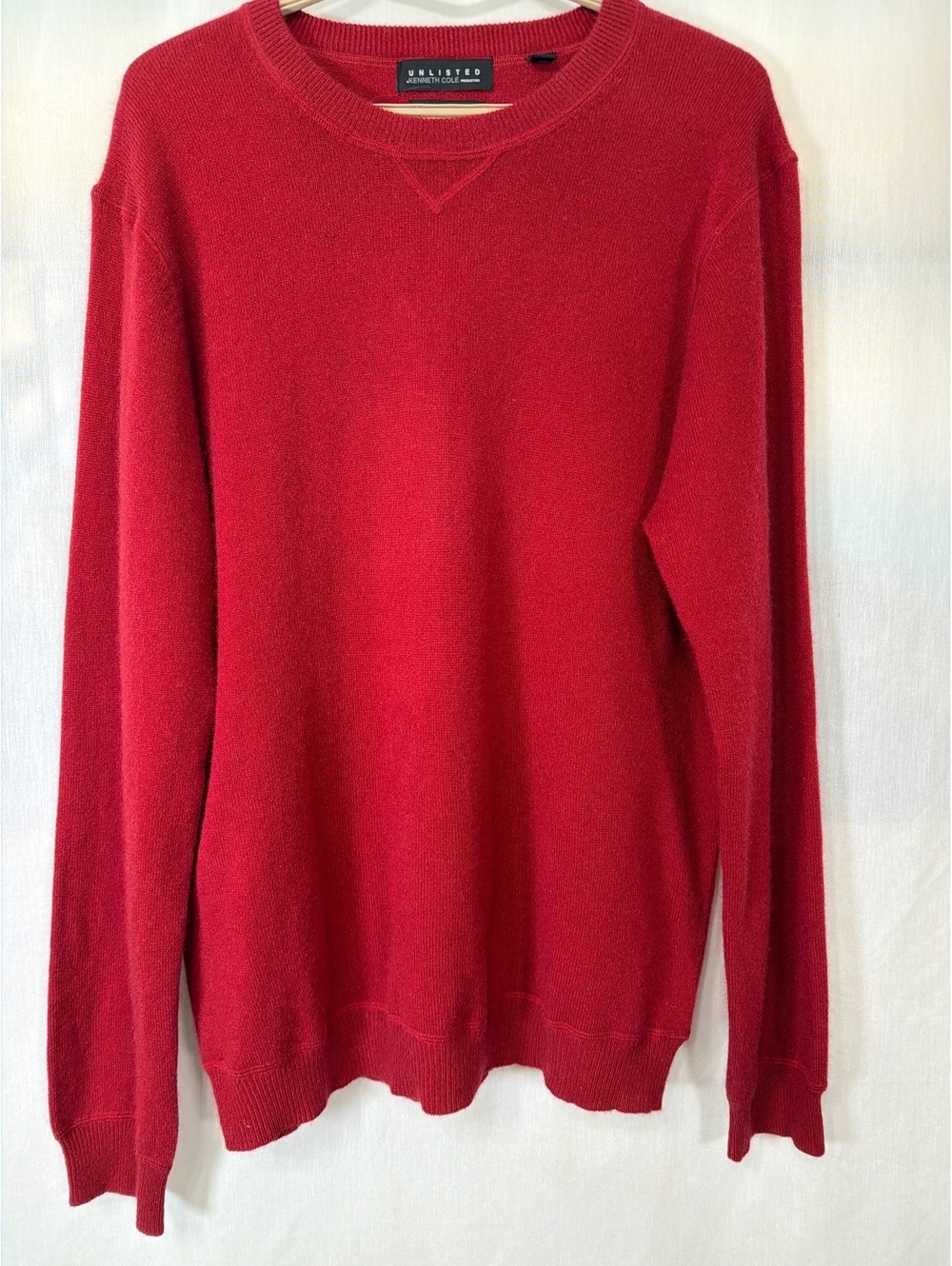 Unlisted Kenneth Cole 100% Cashmere Red Crewneck Sweater Men's XL